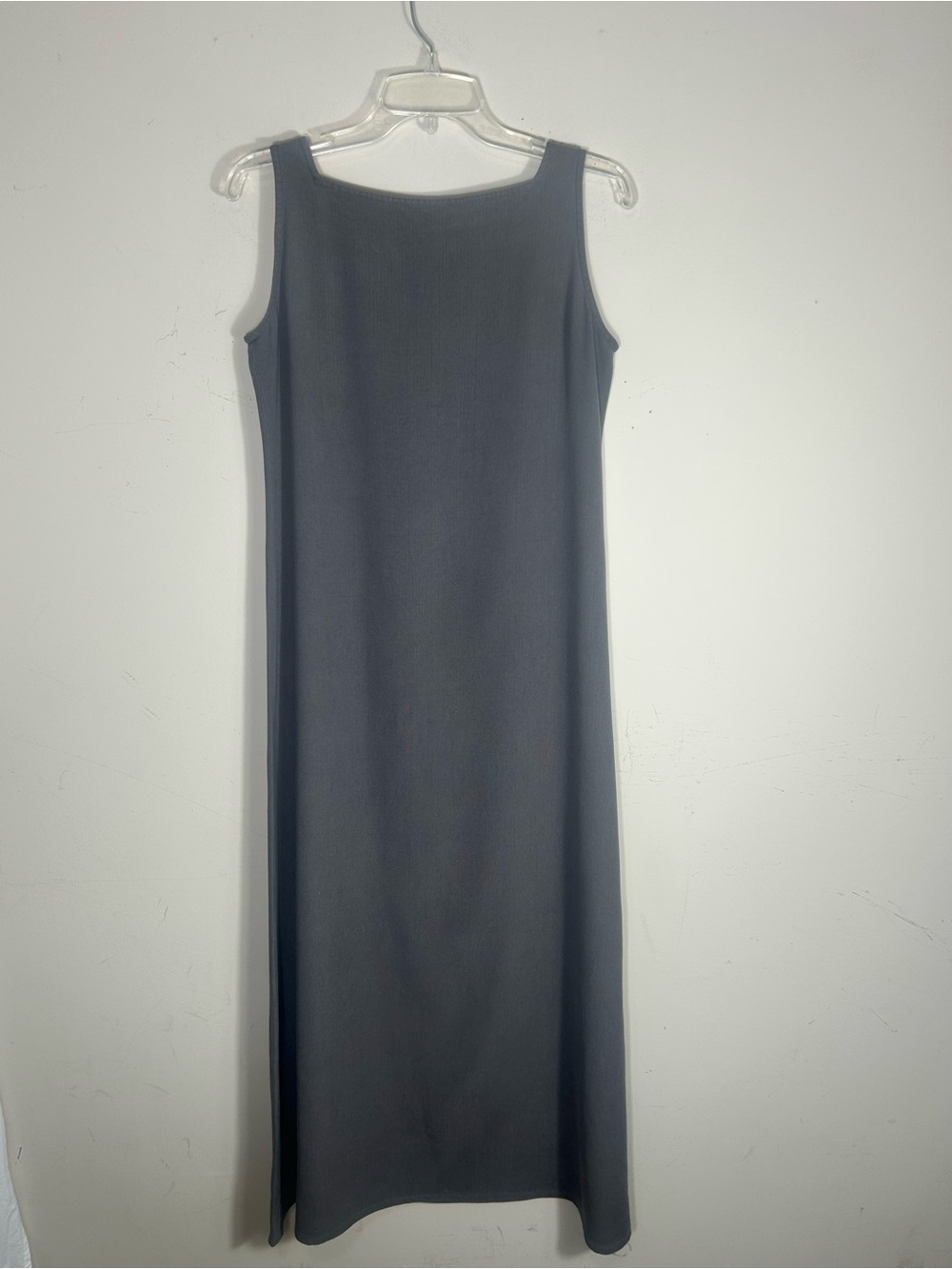 Eileen Fisher Silk Maxi Dress Womens M Gray Minimalist Lagenlook Essential - Picture 6 of 7